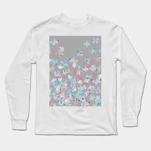 Flight - abstract in pink, grey, white & aqua Long Sleeve T-Shirt